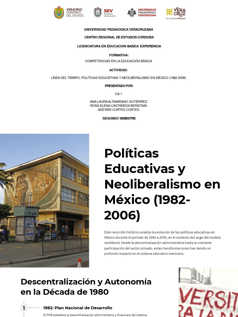 Línea del Tiempo: Neoliberalismo y Educación | PDF | Educación primaria ...
