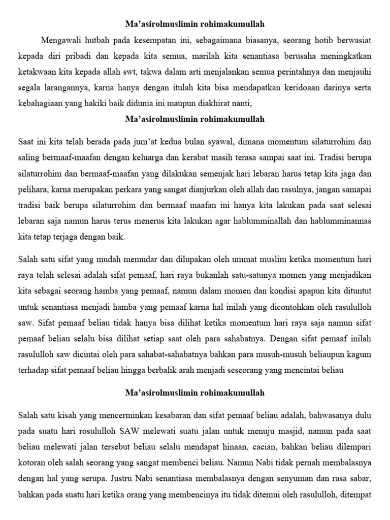 Keutamaan Sifat Pemaaf dalam Islam | PDF
