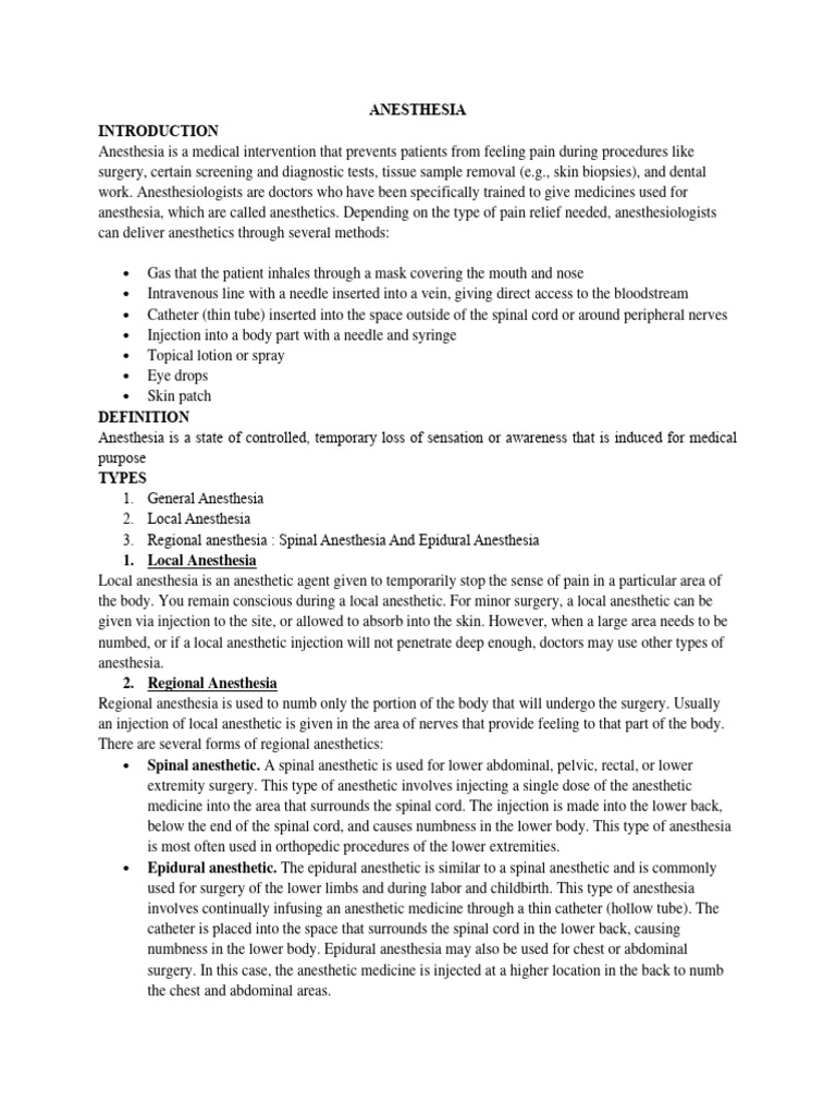 Anesthesia PDF Note | PDF | Anesthesia | Opioid
