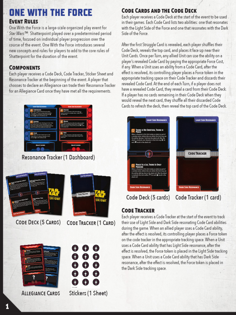 One With The Force Rules 02072024 | PDF | Gaming | Gaming Devices