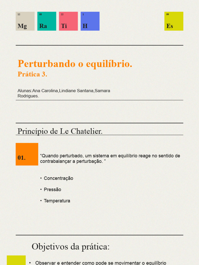 Perturbando o Equilíbrio - Slide. | PDF