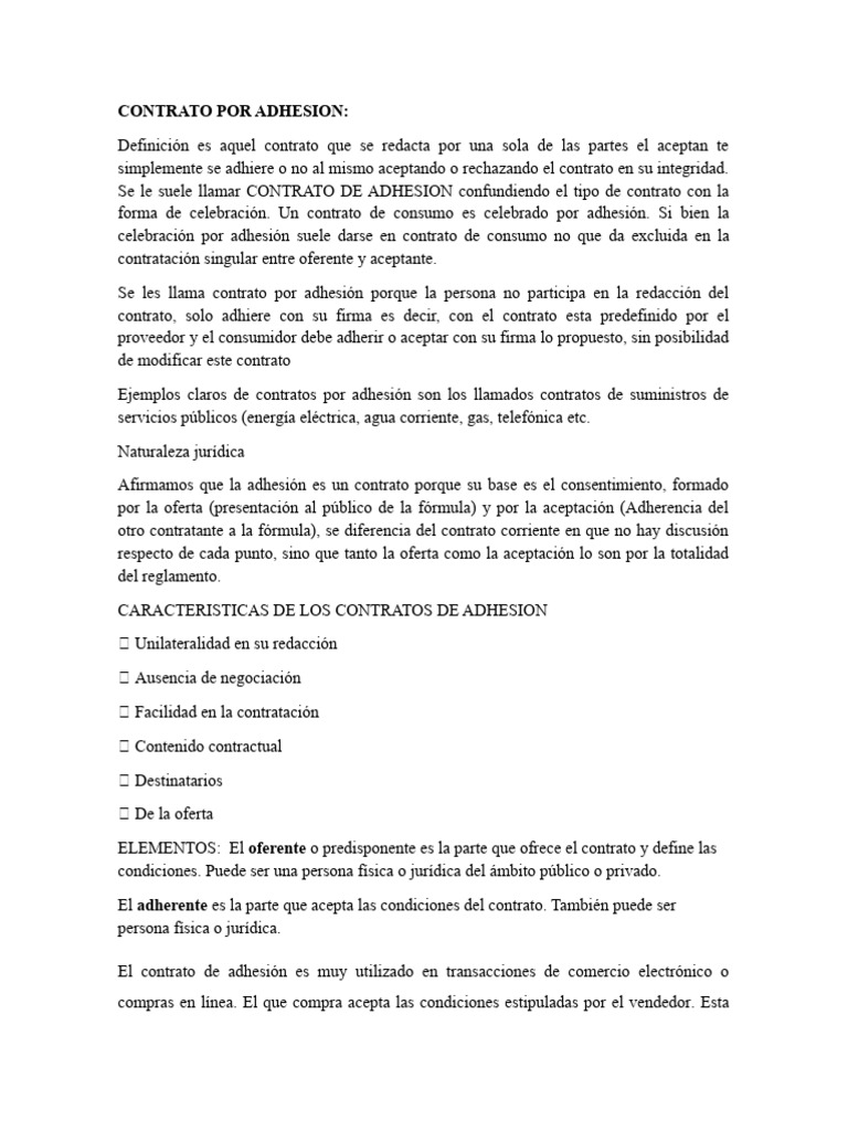 Contrato de Adhesion | PDF | Business | Justicia