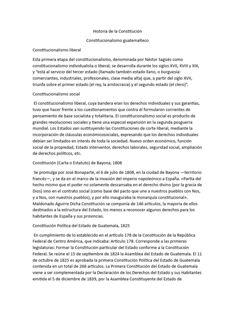 Historia de La Constitución | PDF | Guatemala | Constitución