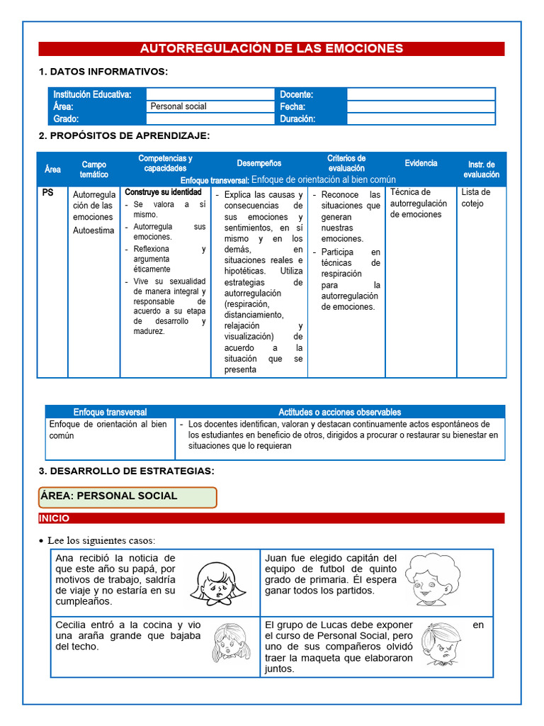Estrategias de Autorregulación Emocional | PDF | Las emociones | Evaluación