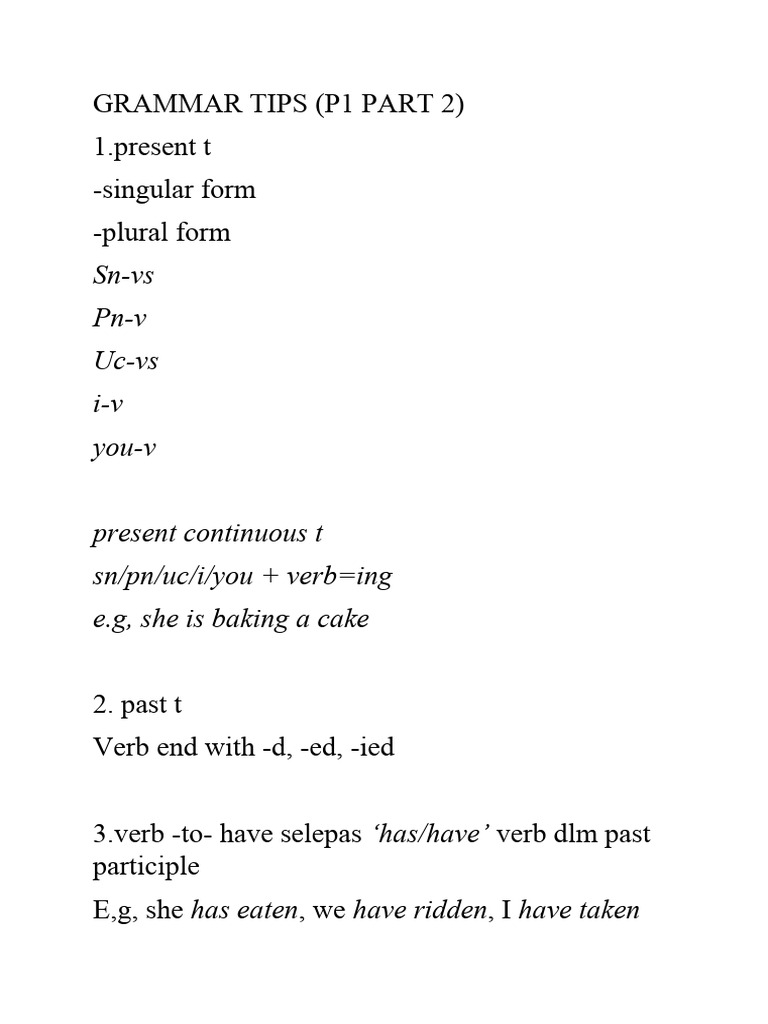 Essential Grammar Tips for English | PDF | Language Arts & Discipline