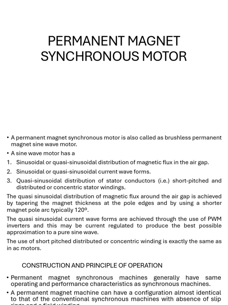 Types of Permanent Magnet Synchronous Generators | PDF | Electric Motor ...