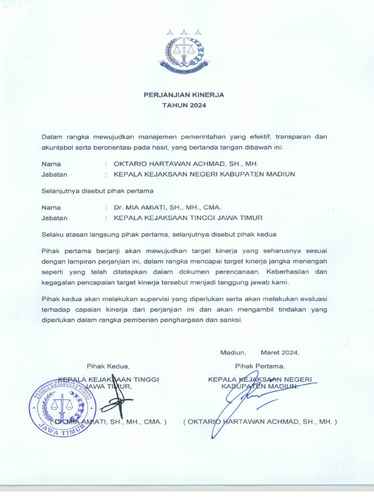 Perjanjian Kinerja Pdf