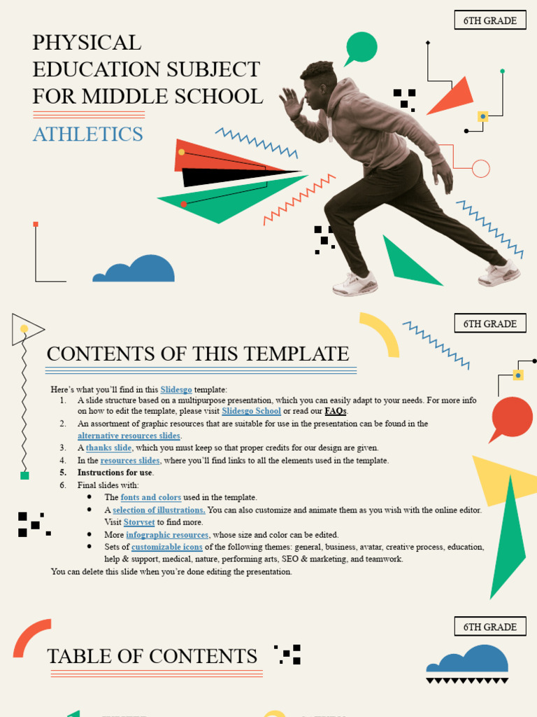 Physical Education Subject For Middle School - 6th Grade - Athletics by ...
