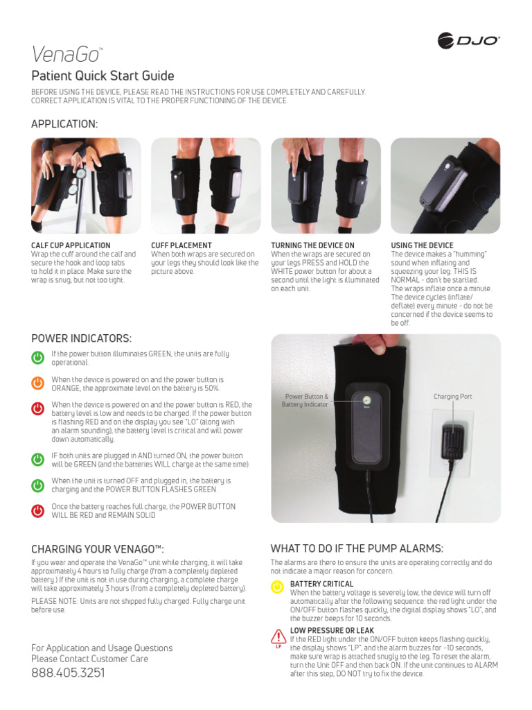 AC20 MKT00 10648 RevA VenaGo Quick Start Guide - r6 | PDF | Vein | Edema