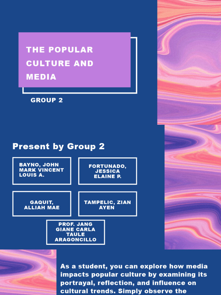 The Popular Culture And Media Pdf Mass Media Social Media
