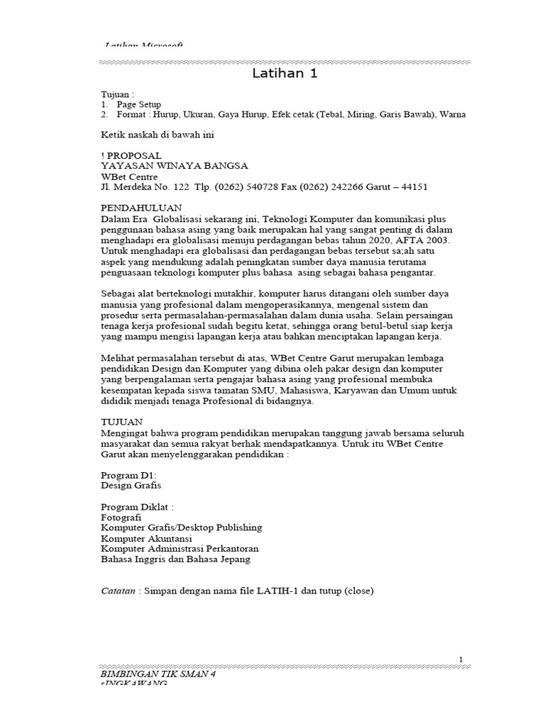 Latihan Word Pdf
