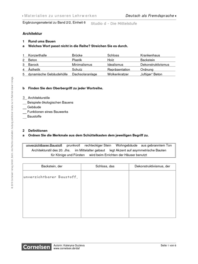 Online Uebung Studio D B2 2 Einheit 6 | PDF