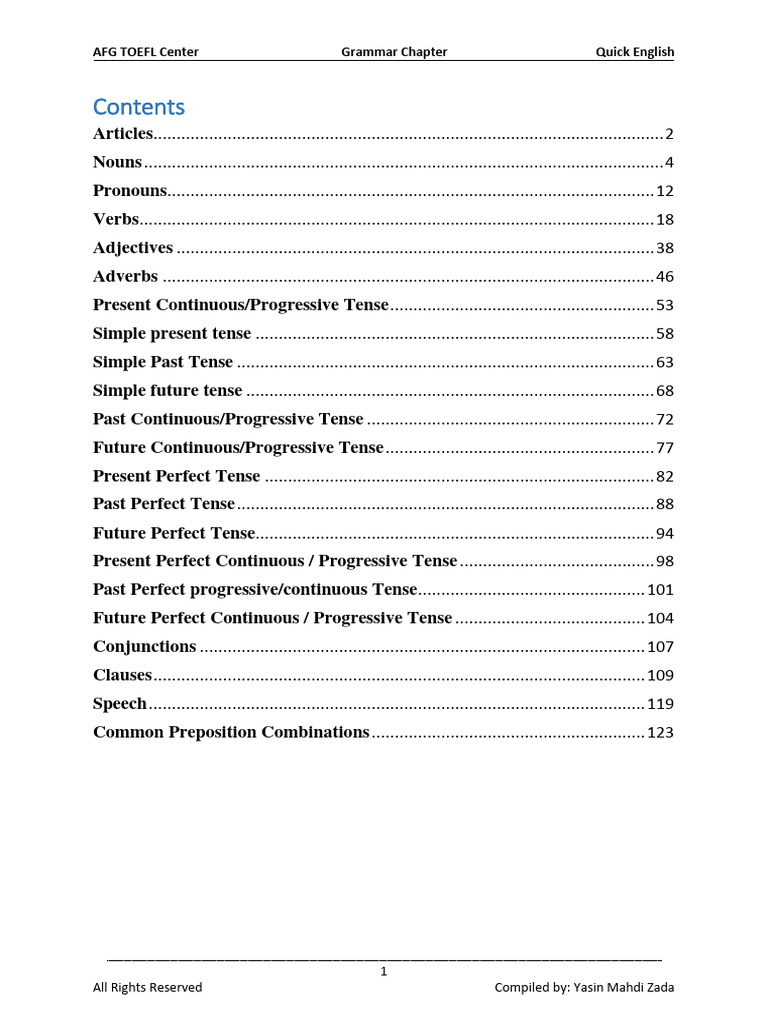Grammar Essentials: Articles & Nouns | PDF | Verb | Grammatical Tense