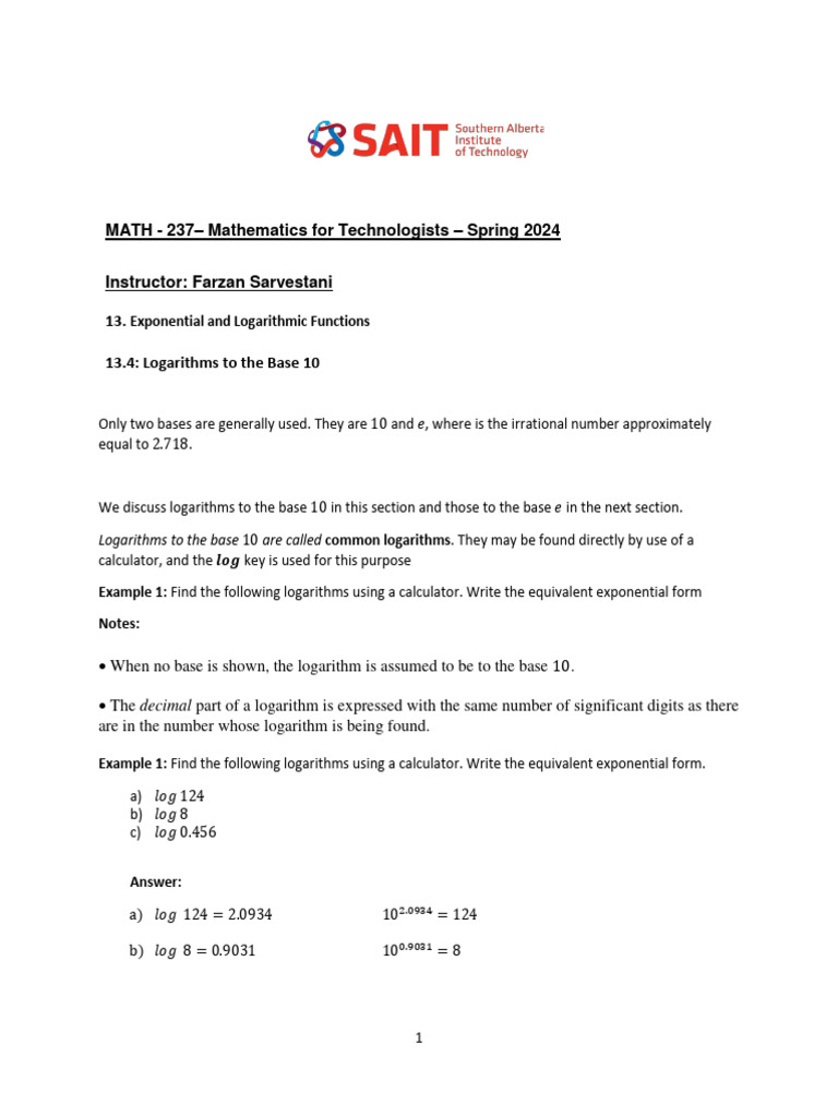 Understanding Logarithms Base 10 | PDF | Logarithm | Decimal