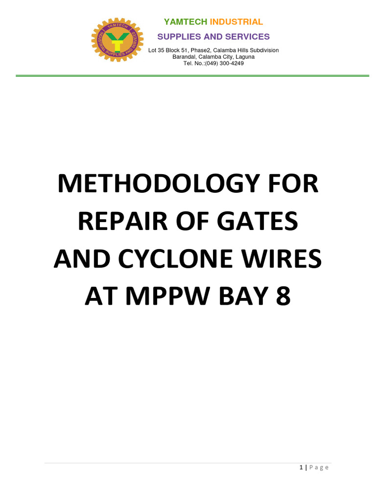 Gate & Cyclone Wire Repair Methodology | PDF