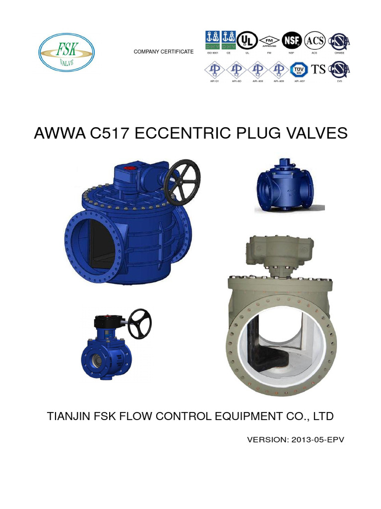 AWWA C517 Eccentric Plug Valves Guide | PDF | Valve | Pipe (Fluid ...