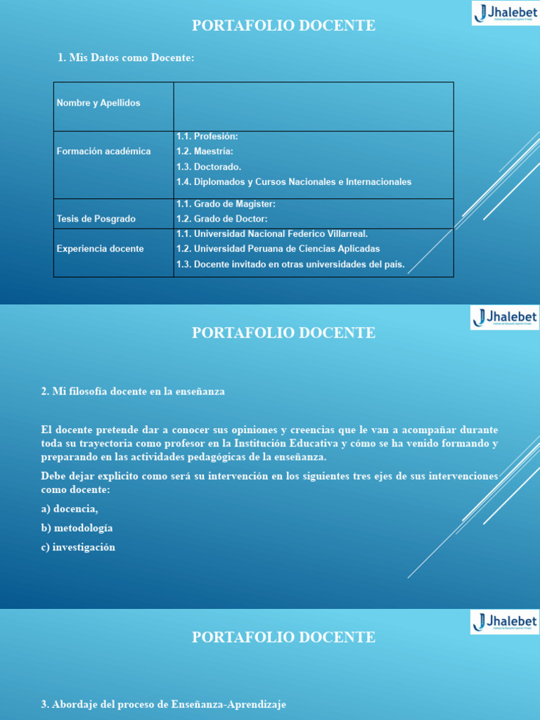 Portafolio Docente | PDF | Maestros | Enseñando