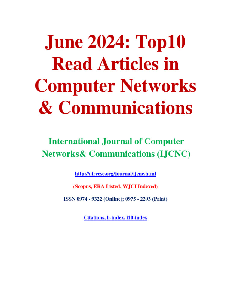 June 2024 - Top 10 Read Articles in Computer Networks & Communications ...