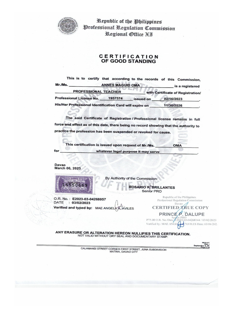 Certificate of Good Standing | PDF