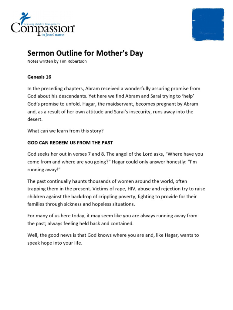 Resources Downloads Mother's Day Sermon | PDF | Hagar | Ishmael