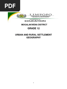 Settlement Geography Grade 12