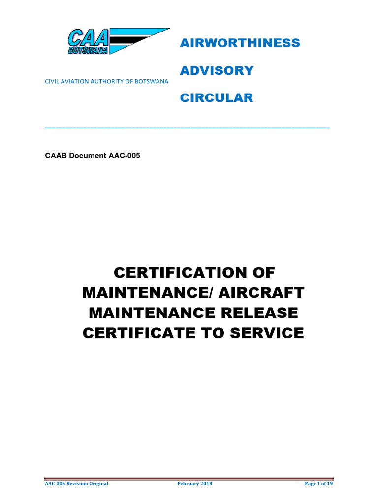 Aircraft Maintenance Release Certification Guide | PDF | Aviation ...