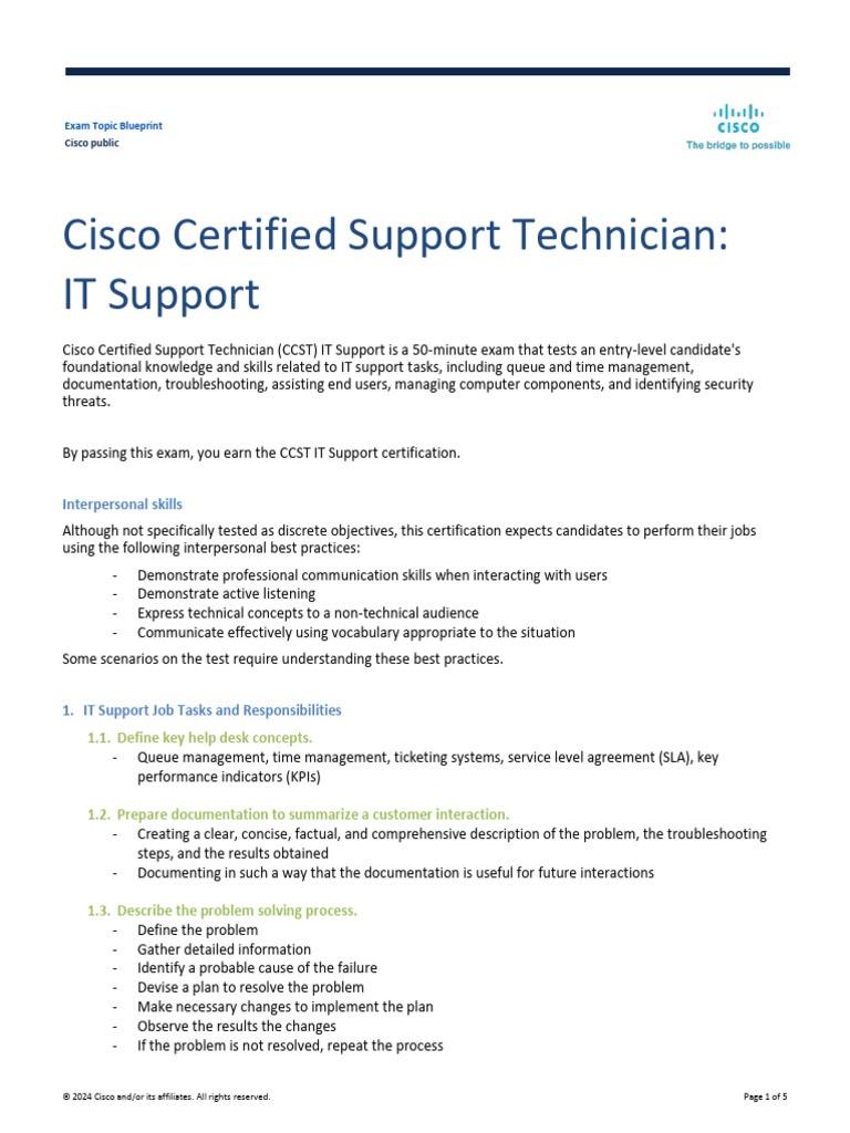 CCST IT Support Exam Overview | PDF | Usb | Cloud Computing