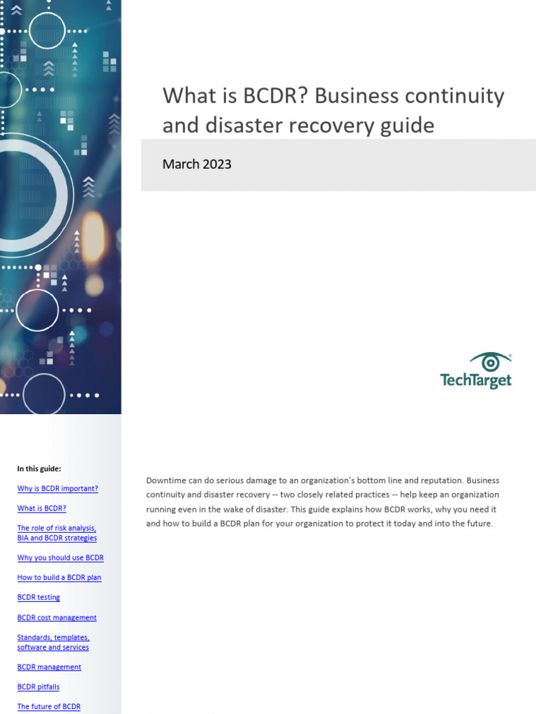 BCDR Guide: Business Continuity & Recovery | PDF | Risk Management ...