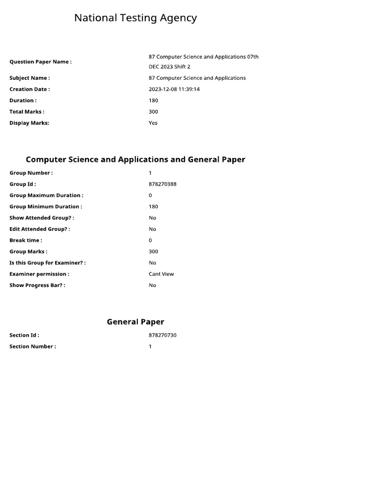 NET 2023 Paper 1 and Paper 2 | PDF