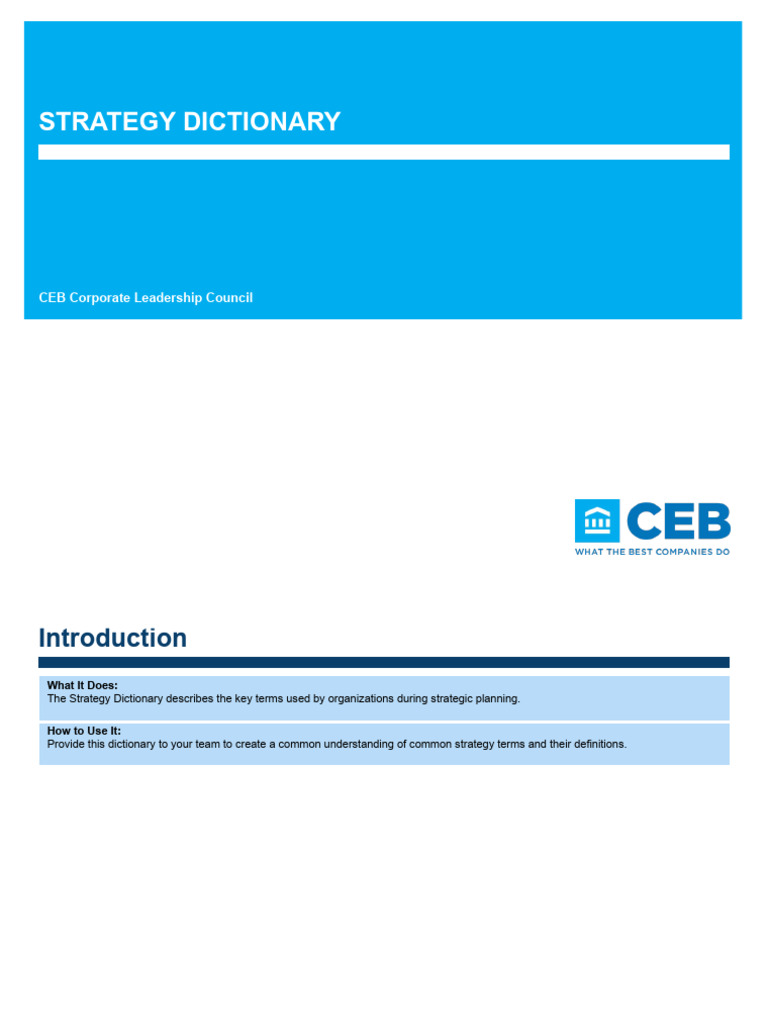 1 3 clc strategy dictionary pdf goal strategic management