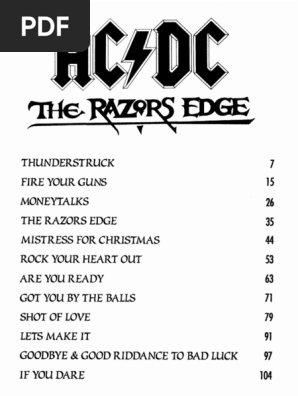 AC - DC - SongBook - The Razors Edge (Full Album) | PDF