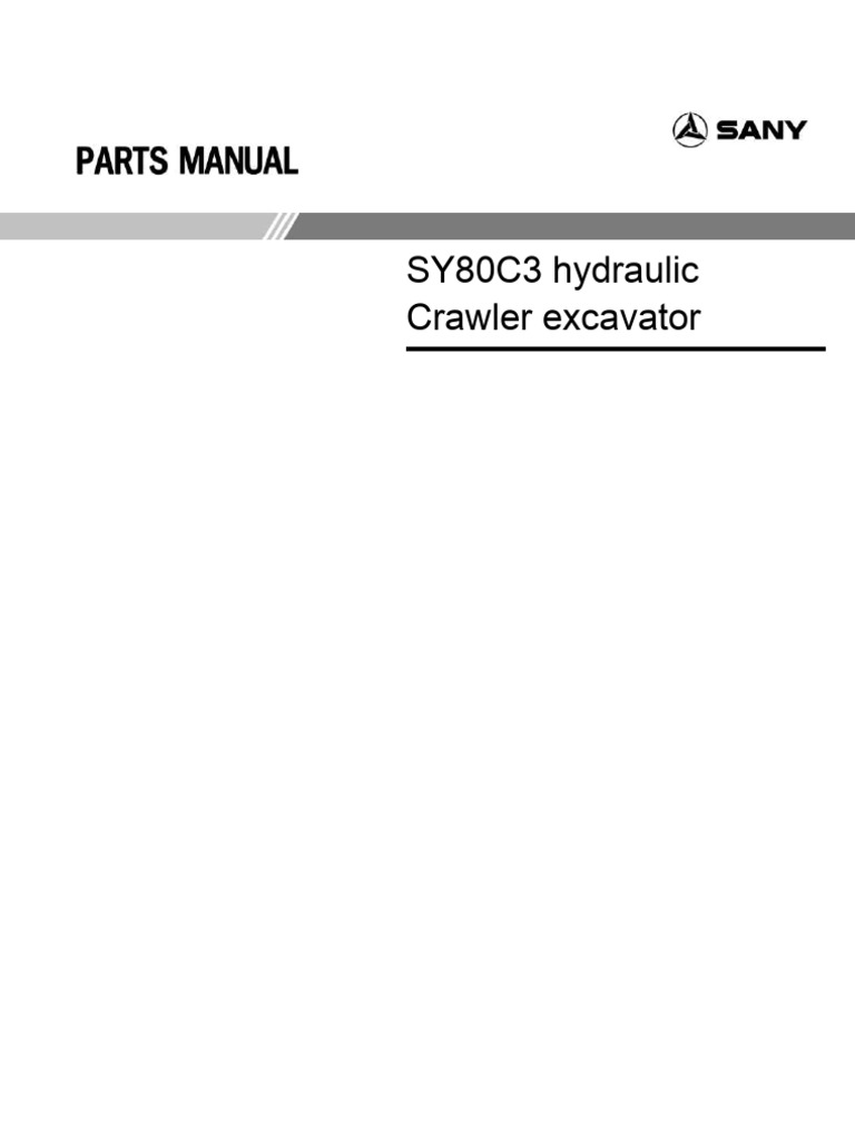 SY80C3 Excavator Parts Manual | PDF | Valve | Manufactured Goods