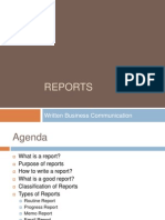 Reports: Written Business Communication