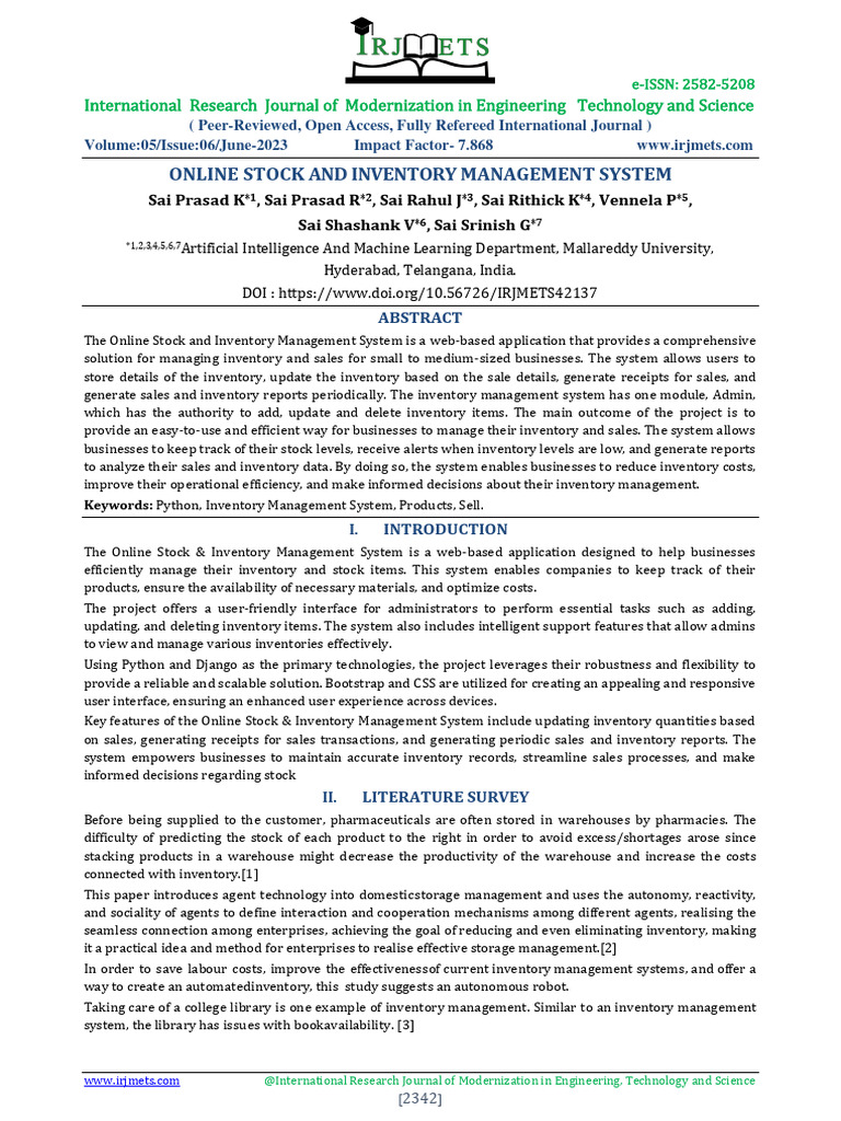 Online Inventory Management System | PDF | Inventory | Computer Security