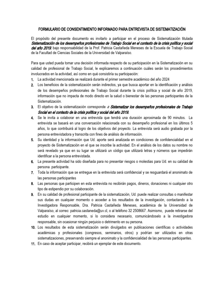 Facsimil Consentimiento Informado-2 | PDF | Trabajo Social ...