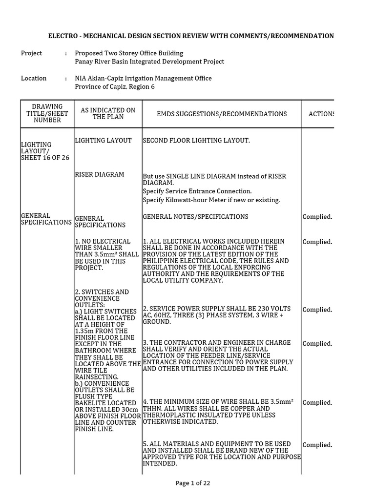 Electro-Mechanical Design Review Report | PDF | Electrical Wiring ...