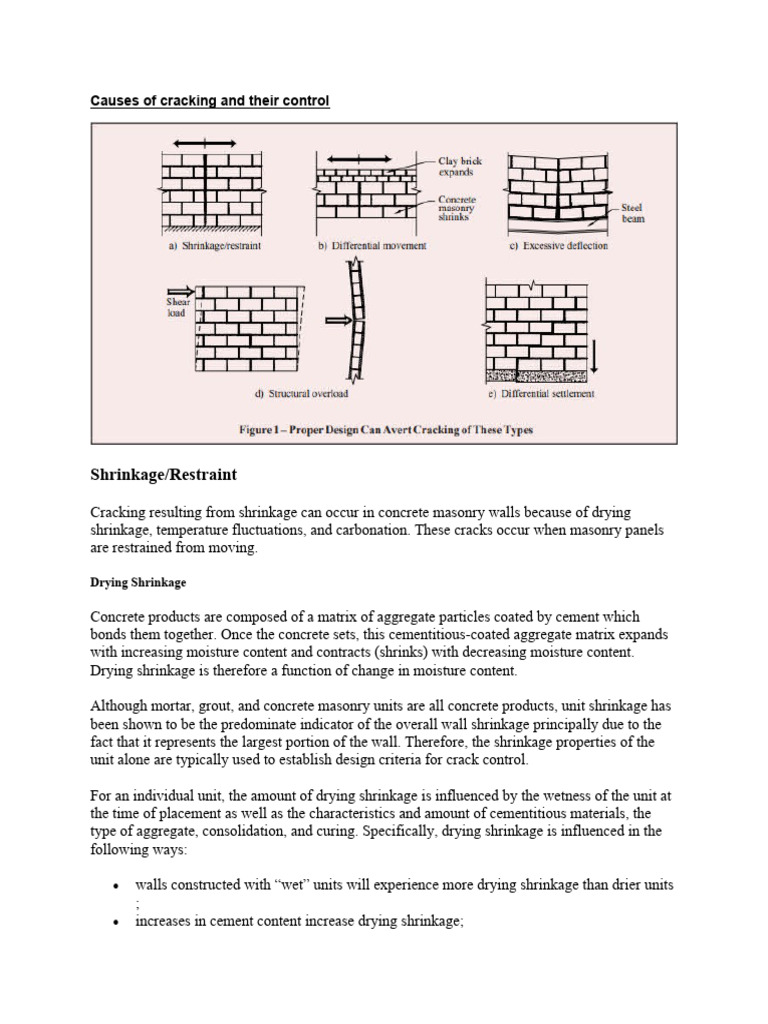 Causes of Cracking and Their Control | PDF | Masonry | Concrete