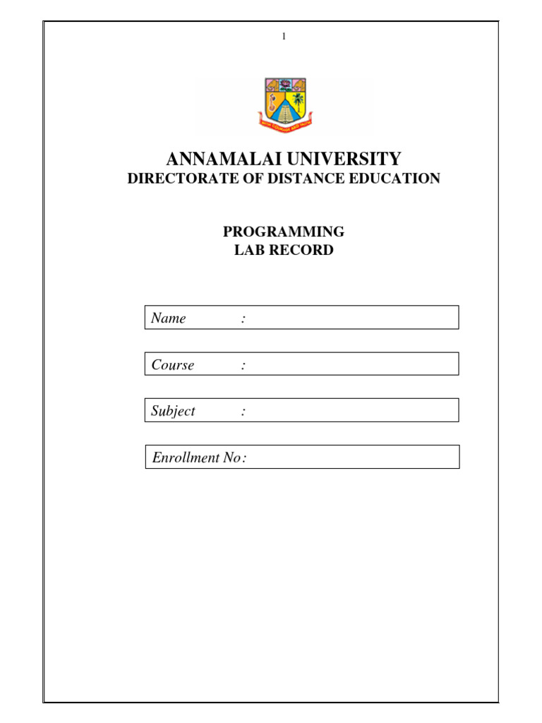 Annamalai University: Directorate of Distance Education | PDF | Shape ...