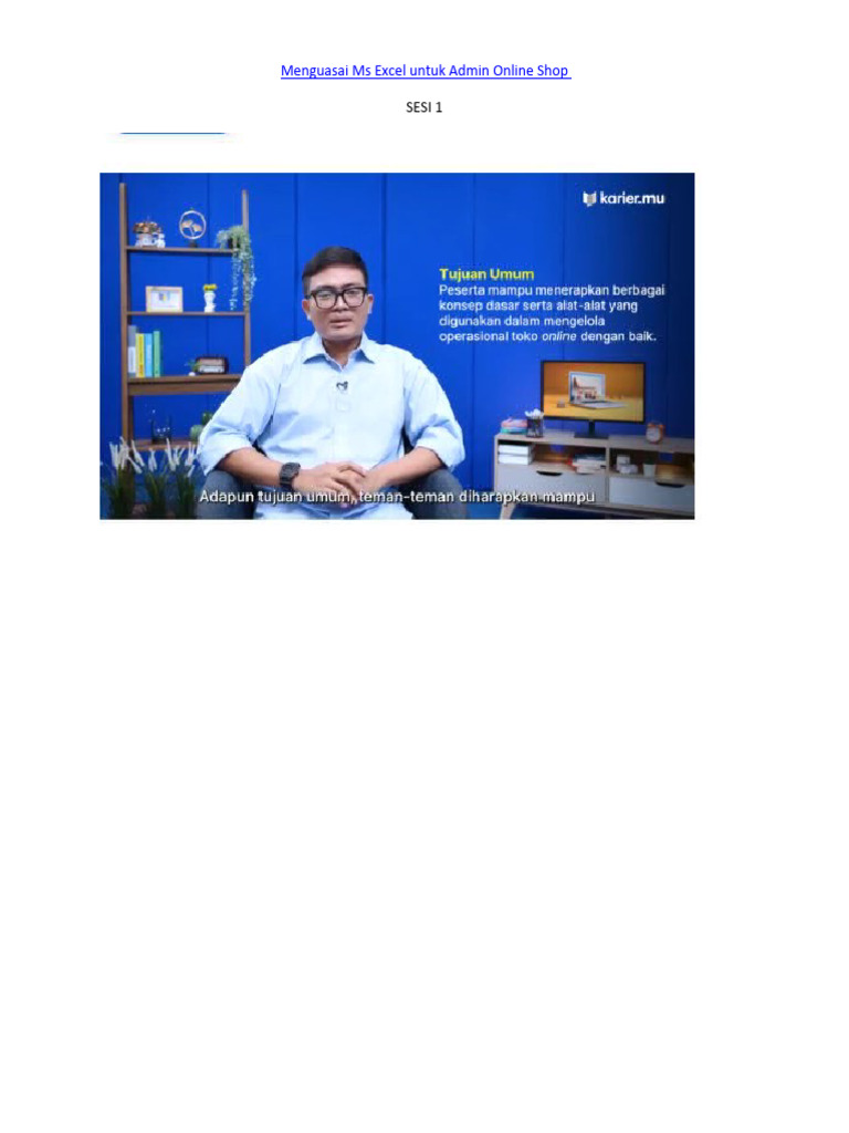 Tpm1 menguasai ms excel untuk admin online shop pdf