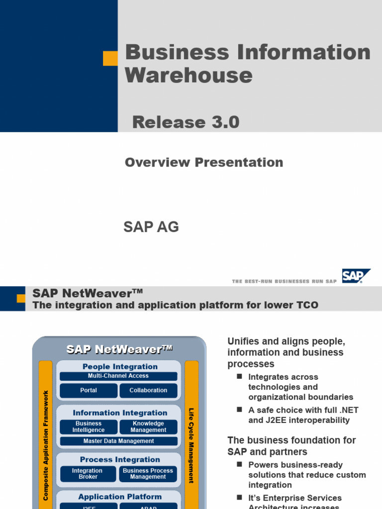 BW 30 Overview Short | PDF | Data Warehouse | Business Intelligence