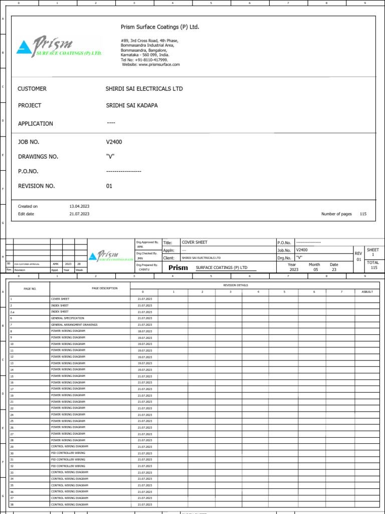 Electrical Project Drawings Overview | PDF | Industrial Processes