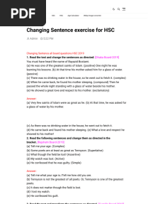 HSC Changing Sentence (Last 2019)