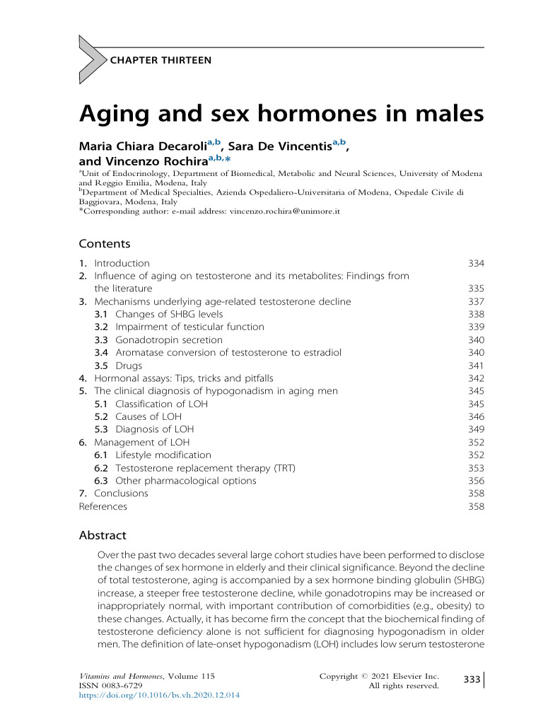 Aging and Sex Hormones in Males | PDF | Luteinizing Hormone | Testosterone