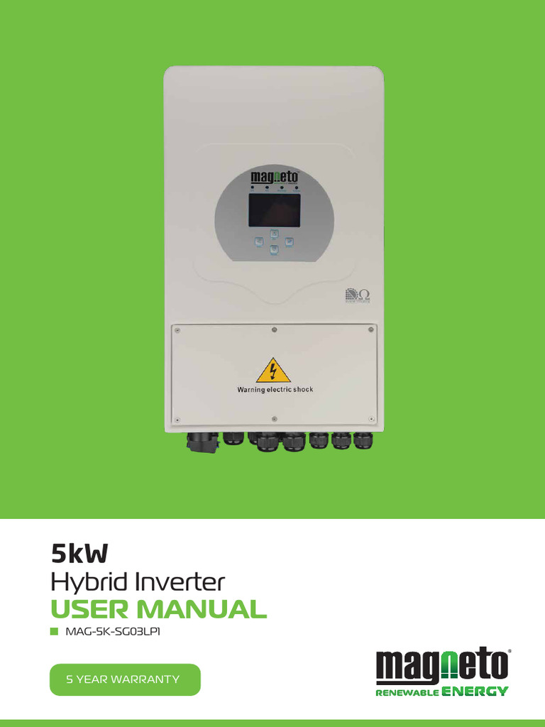 5kW Hybrid Inverter User Manual | PDF | Power Inverter | Battery Charger