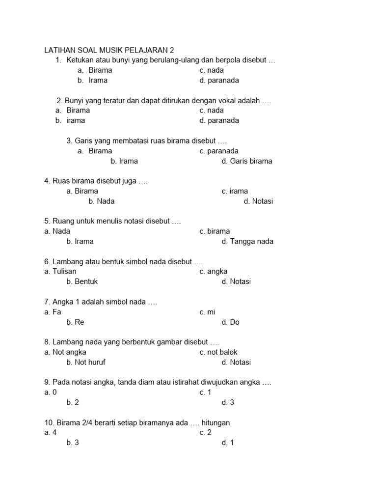 Latihan Soal Musik Kelas 9 SMP Unit 2: Analisis Lagu dengan Kunci Jawaban