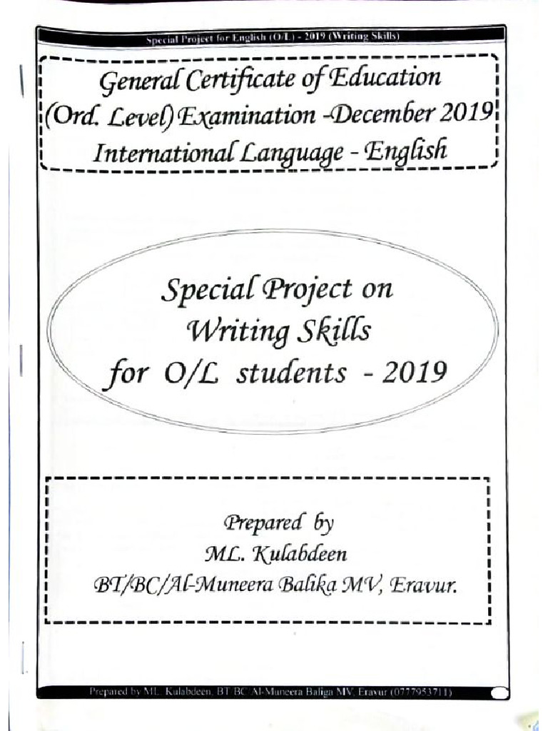 O - L Writing Skills | PDF