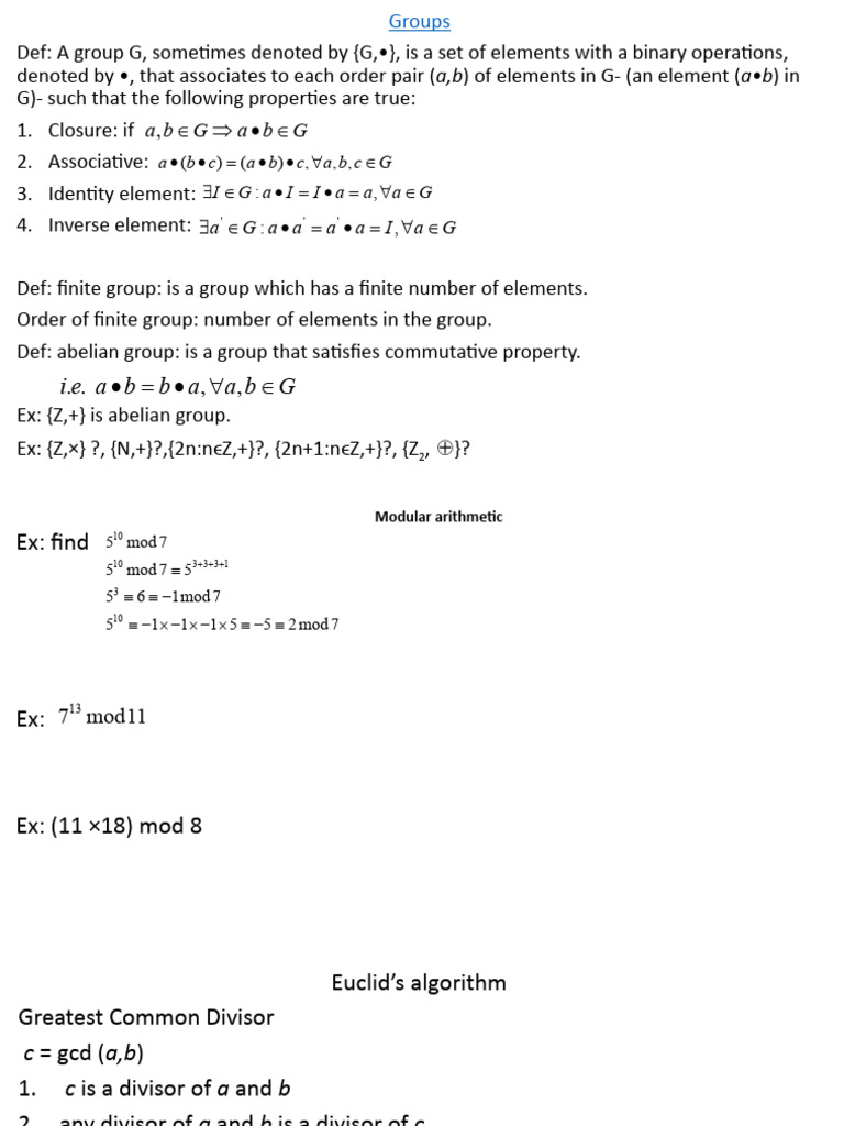 Understanding Groups and GCD in Math | PDF