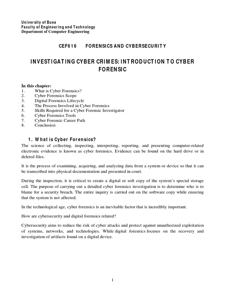 Introduction to Cyber Forensics | PDF | Computer Forensics | Digital ...