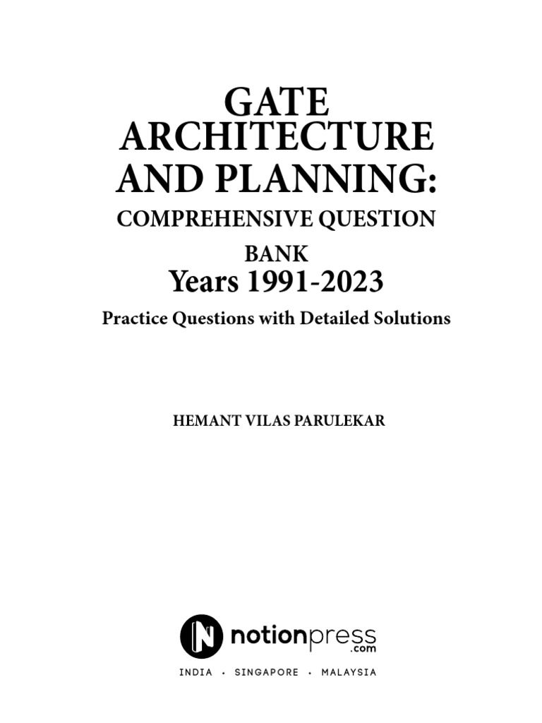 Gate Architecture and Planning: : Comprehensive Question Bank (1991 ...