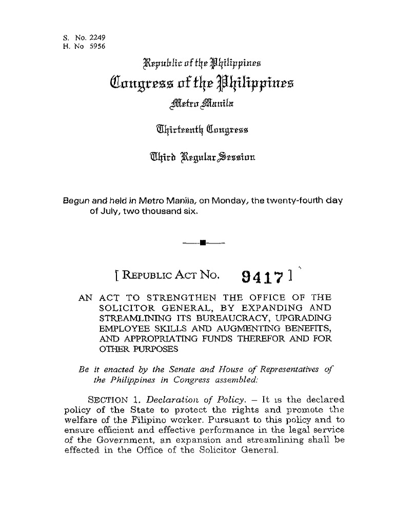 Strengthening the Office of the Solicitor General | PDF | Justice ...